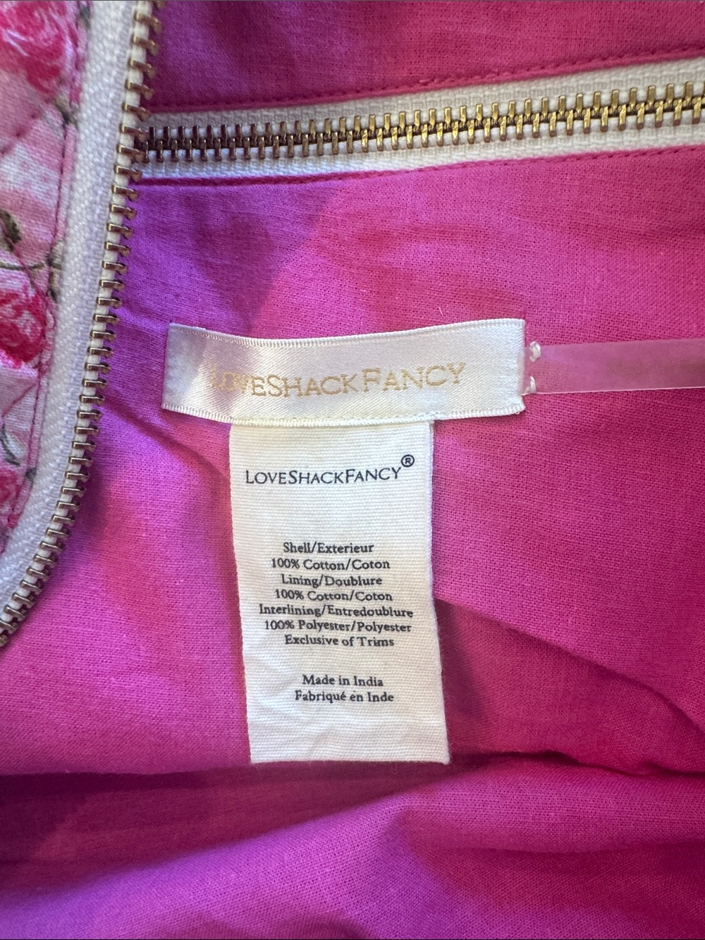 LoveShackFancy Pink Floral Quilted Travel Weekender - Picture 3 of 3
